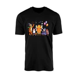 CLUTCHINK Funny Halloween Animal Costume T-Shirt – Cute Pumpkin & Ghost Friends Fall Tee – Trick or Treat Unisex Shirt
