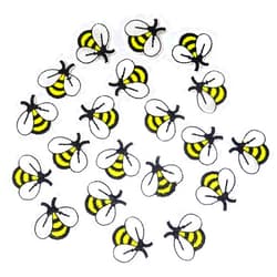 Honbay 20PCS Cute Bee Embroidered Patches Bee Shaped Decorative Patches Embroidered DIY Sew on/Iron on Appliques for Shirts, Coats, Jackets, Backpacks, Hats, Jeans