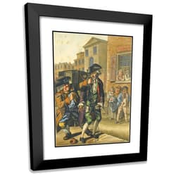 ArtDirect Robert Dighton 15x18 Black Modern Frame and Double Matted Museum Art Print Titled - The Frenchman in Distress