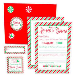 Amanda Creation Official Letter to Santa Kit, 4 5x7 Keep Precious Fleeting Moments Alive Premium Christmas Keepsakes Last Generations Fill in Cards, Holiday Envelopes, Stickers, Return Address Labels