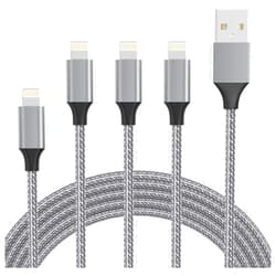 Eashion iPhone Charger, Lightning Cable 4PACK 6inch+5ft+5ft+5ft Nylon Braided USB Charging Cable High Speed Data Sync Cord Compatible with iPhone 13/12/11 Pro Max/XS MAX/XR/XS/X/8/7/Plus/6S/6/SE/5S/iPad