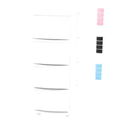 IRIS USA Plastic Drawer Storage Organizer, 4-Drawers, for Classroom Art Supplies Dresser Closet Bathroom Dorm Bedroom Laundry Room, Slim Narrow, White Frame with Matte White Front Panels