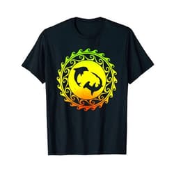 Rastafari Reggae Colors Shark Jamaica Pride Hammerhead Shark Tribal Psychedelic Shark Design T-Shirt
