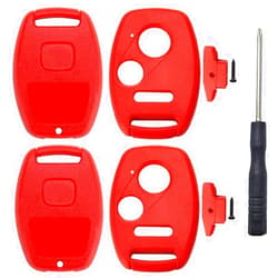 YOHIBET 3 Buttons Key Fob Keyless Entry Replacement Remote Shell Case Fit for Honda Accord/Civic/CR-V/Fit/Odyssey/Pilot/Ridgeline/CR-Z (2pcs Red)