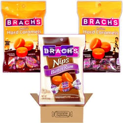 Cornershop Confections Brach's Hard Caramels 3 Flavor Variety - Caramel, Butter Rum, Coffee - Individually Wrapped Classic Hard Candy - Formerly Nips - Work Desk, Road Trip Snack in Cornershop Pack - Packaging May Vary