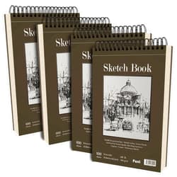 Fuxi 9 x 12 inches Sketch Book, Top Spiral Bound Sketch Pad, 4 Pack 100 Sheets Each (68lb/100gsm), Acid Free Art Sketchbook Artistic Drawing Painting Writing Paper for Kids Adults Beginners Artists