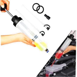 Jokormo 1 PC Car Syringe Oil Extractor Pump, 200CC No Leakage No Spill Doser with Hose, Multi-Purpose Vacuum Fuel Delivery Brake Oil Manual Extractor, Universal for Cars Oil Change Tool (White)