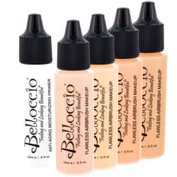 Belloccio Fair Color Shade Foundation Set - Professional Cosmetic Airbrush Makeup in 1/2 oz Bottles
