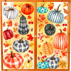 PartyGarden Fall Decorations - 9 Sheets Fall Pumpkin Window Clings for Glass Windows Autumn Harvest Thanksgiving Window Decals Stickers for Home Office Shop School Classroom Décor