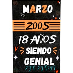 Notas de MARZO 2023 CUADERNO, MARZO 2005, 18 Años Siendo Genial: Regalo de 18 cumpleaños para mujeres y hombres, ideas de 18 cumpleaños... un cumpleaños... divertido, ... 18 cumpleaños para él/ella. (Spanish Edition)