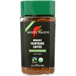 Mount Hagen Organic Instant Decaffeinated Coffee in Jar, Fairtrade, Freeze Dried, 3.53 Ounce (Pack of 6)