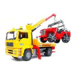 Bruder 02750 Man TGA Tow Truck with Cross Country Vehicle