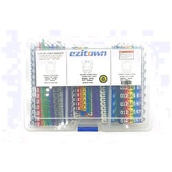 Ezitown 0-9 Coded KN Model Clip Cable Idents Type Material POM Popular Wire Cable Marker Set Diameter 3.9~10mm in Plastic Box