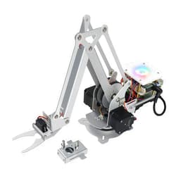 Freenove Robot Arm Kit for Raspberry Pi 5 4 B 3 B+ B A+, Stepper Motor, Metal Structure, Clamping Mode, Drawing Mode, Record and Replay, App Control (Raspberry Pi NOT Included)
