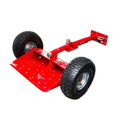 Jungle Jim's Jungle Wheels Lawn Mower Sulky – Red Edition – Stand-On Two-Wheel Sulky for Walk-Behind Mowers – Folding Trailer Hook Up – 10