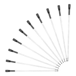 YOUMI Black Ink Refills 4.5inch (10pcs), Replaceable Ballpoint Pens Refills, 1mm Medium Point Metal Pen Refill(Black)