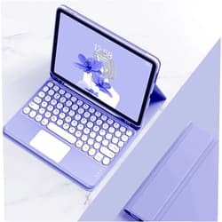SENLAN iPad 9 iPad 8 iPad 7/Air3 Pro10.5 Keyboard Case Touchpad Magnetic Detachable Bluetooth Keyboard Slim Smart case Round Key for iPad 9th 8th 7th Gen 10.2'' /10.5'' (iPad 10.2''/10.5'', Purple)