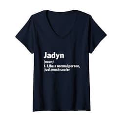 Custom Women Name Meaning Jadyn shirt Womens Jadyn Definition Personalized Name Funny Gift Idea Jadyn V-Neck T-Shirt
