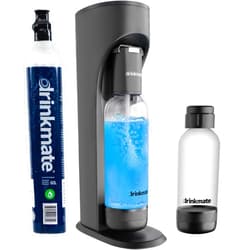 Drinkmate OmniFizz Sparkling Water and Soda Maker, Carbonates Any Drink, Special Bundle - Includes 60L CO2 Cylinder, Two Carbonation Bottles, and Fizz Infuser (Matte Black)