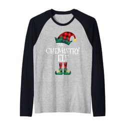 The Xmas Elf Family Pajama Buffalo Plaid Apparel The Chemistry Elf Matching Family Group Gift Funny Christmas Raglan Baseball Tee