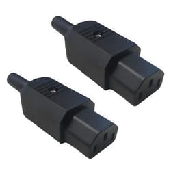 LANZMFG 15A 250V UL IEC C13 Cord Connector 2Pack (Straight Female Black)