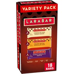LÄRABAR Larabar Chocolate Variety Pack, Gluten Free Vegan Fruit & Nut Bars, 18 ct