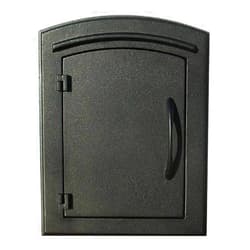 Qualarc MC-1400-BLK Manchester Plain Door Column Mount Non-Locking Mailbox, Black