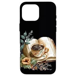 Books And Coffee Vintage Library Retro Flower iPhone 16 Pro Max Books And Coffee Vintage Library Retro Flower Case