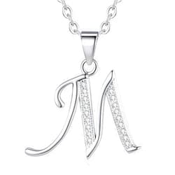 VIKI LYNN Initial Necklace for Women Letter pendant Necklace A to Z with Cubic Zirconia Silver or Gold Letter Charm Necklace Anniversary, Birthday, Graduation Gift for Women, Mom, Her