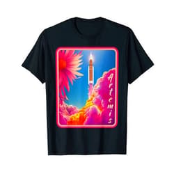 Space Launch Moon Landing Merch Artemis Launch SLS Item For Women Girls Moon Orbit Space T-Shirt