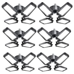 TOPAUBUB Garage Light 6 Pack 120W, 12000LM LED Lights for Garage with 4+1 Deformable Panels 6500K Screw in LED Shop Lighting for Workshop, Basement Support E26/E27
