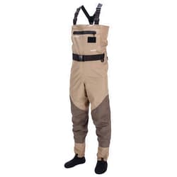 BASSDASH Men’s Breathable Chest and Waist Convertible Waders for Fishing Hunting, Stocking Foot and Boot Foot Waders