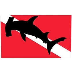 StickerTalk Hammerhead Shark Diver Down Flag Magnet, 5 inches by 3 inches