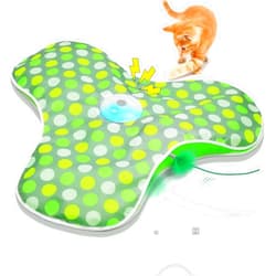 Umosis Interactive Cat Toys Rechargeable,Moving Concealed Feathers,Real Mouse Squeaky,Touch Activated Cat Kitten Toy Cat Exercise Toys for Indoor Bored Adult Cats