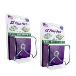 JL Safety 2 EZ Pass-Port by JL Safety- Holder for EZ Pass, I Pass, FasTrak, PalPass, QuickPass and I Zoom. Indestructible Metal Holder never break. Easy to Attach & Remove, No Messy Adhesive. Made in USA