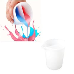 BOOWAN NICOLE 16OZ/500ML Silicone Non-Stick Split Cups for Paint Pouring, Thick & Reusable Color Render Split Cup with Multi Channel for Jesmonite Resin Fluid Painting Art (500-2)