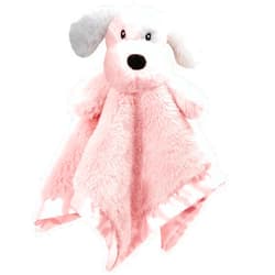 BEILIMU Puppy Baby Security Blanket for Newborn Boys and Girls Soft Lovey Stuffed Animal with Plush Fabric and Satin Backing, Lovely Toddlers Snuggle Toy, Pink 13.5 Inch