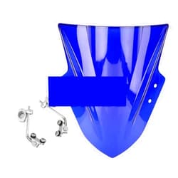 JININGDENGPAN wind deflector Motorcycle Windshield Windscreen With Adjustable Bracket Wind Screen Compatible With Yamaha MT125 FZ1 FZ6 FZ8 FZ8N XJ6 MT-01 MT03 MT09 MT07(Blue-S)