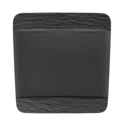 Villeroy & Boch Manufacture Rock Square Dinner Plate, Modern Shaped Premium Porcelain, Dishwasher Safe, Black Rock Dinner Plate square