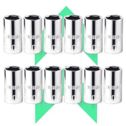 HouseUp [12pcs] Durable 10mm Socket, 1/4 socket set,Shallow Socket 1/4 Inch Drive 10mm 6 Point, CORROSION RESISTANCE