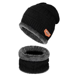 SD SHADOW DOMAIN Warm Winter Beanie Hat & Scarf Set Stylish Knit Skull Cap for Men Women
