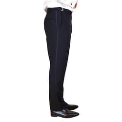Sir Gregory Men's Fitted Flat Front Tuxedo Pants Formal Satin Stripe Trousers with Adjustable Waistband