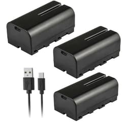 Kastar NP-F570T USB-C Battery 3-Pack Replacement for Vibesta Peragos Disk 304B 304P, GTX Studio 480, Aputure Amaran AL-H198 AL-M9, RGBlink TAO, RGB Voice U502 U501 LED Video/Photo Camera Light