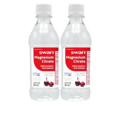 Swan Magnesium Citrate Oral Laxitive Solution for Occasional Constipation Cherry Flavor (2 10oz Bottles)
