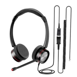 MKJ Telephone Headset with Microphone Noise Canceling, Dual Ear Call Center Headphone Compatible with Cisco Phone 7821 7841 7941G 7942G 7945G 7960G 7975G 8841 8865 9975