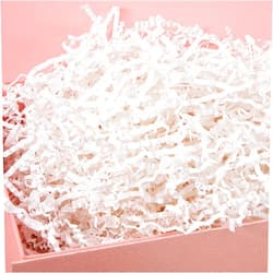 OBMMIRAO 1 LB White Crinkle Cut Paper Shred Filler for Gift Wrapping & Basket Filling, Decorative Grass Shredded Paper for Gift Box, Gift Box Stuffing