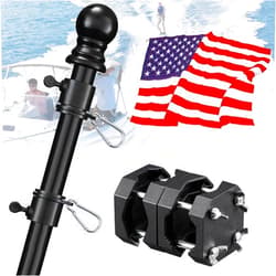 Cogardenshower Boat Flag Pole Kit with 12x18'' Marine American Flag - 15-48