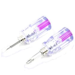 AKTOO Stubby Short Screwdriver With Phillips and Flat Head, Small Magnetic for DIY Repairing, 2 Piece Set