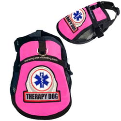 WORKINGSERVICEDOG.COM Premium Therapy Dog Vest with Mesh Cooling Panel | Therapy Dog Harness with Identification Patch (Raspberry, Fits Girth 14
