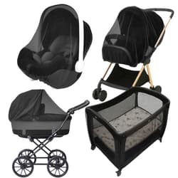 Enovoe Mosquito Net for Stroller - Bug Net for Stroller - Black Breathable Durable Polyester Mesh - Fits Strollers, Bassinets, Cradles, Playards - Pack N Plays Mini Cribs - Machine Washable